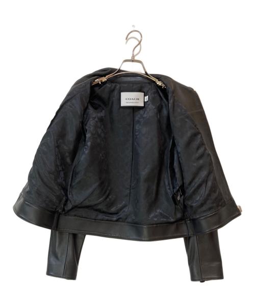 COACH（コーチ）COACH (コーチ) ラムレザージャケット ブラック サイズ:Sの古着・服飾アイテム
