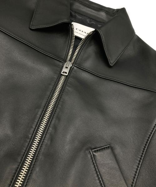 COACH（コーチ）COACH (コーチ) ラムレザージャケット ブラック サイズ:Sの古着・服飾アイテム