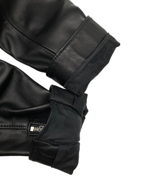 COACH（コーチ）COACH (コーチ) ラムレザージャケット ブラック サイズ:Sの古着・服飾アイテム