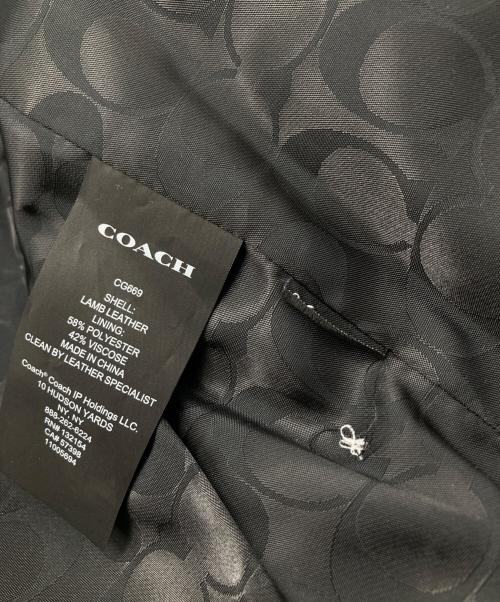 COACH（コーチ）COACH (コーチ) ラムレザージャケット ブラック サイズ:Sの古着・服飾アイテム