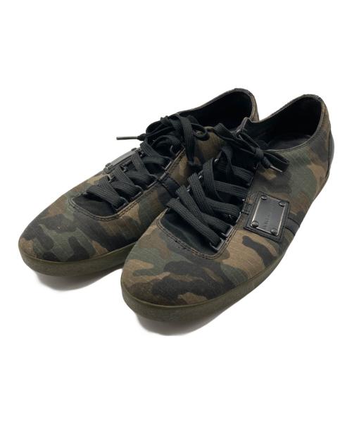 DOLCE & GABBANA（ドルチェ＆ガッバーナ）DOLCE & GABBANA (ドルチェ＆ガッバーナ) カモフラキャンバススニーカー カーキ サイズ:8.5の古着・服飾アイテム