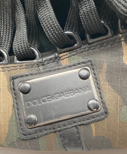DOLCE & GABBANA（ドルチェ＆ガッバーナ）DOLCE & GABBANA (ドルチェ＆ガッバーナ) カモフラキャンバススニーカー カーキ サイズ:8.5の古着・服飾アイテム