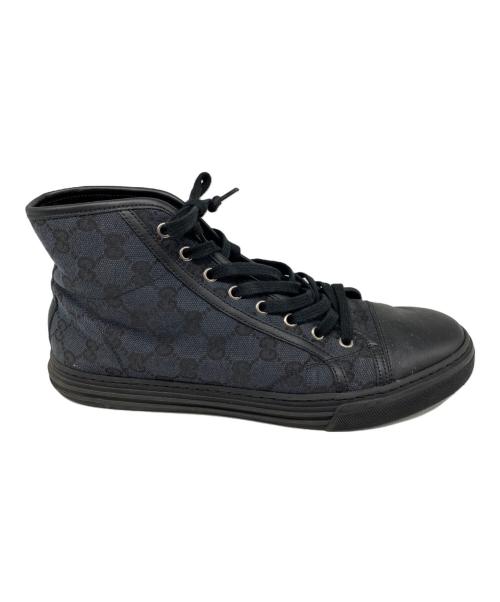 GUCCI（グッチ）GUCCI (グッチ) GGキャンバス ハイカットスニーカー ブラック サイズ:8の古着・服飾アイテム