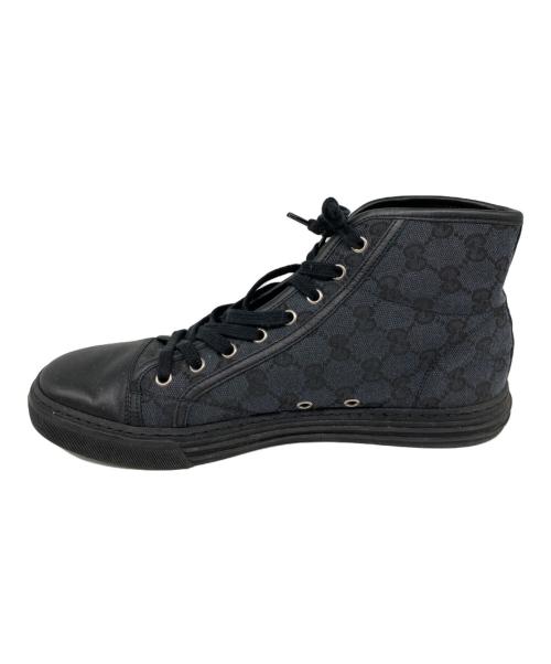 GUCCI（グッチ）GUCCI (グッチ) GGキャンバス ハイカットスニーカー ブラック サイズ:8の古着・服飾アイテム