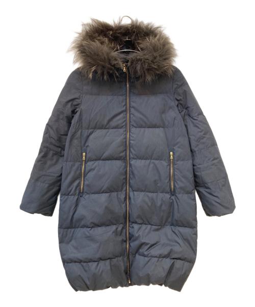 NANO BASE（ナノベース）NANO BASE (ナノベース) ファー付ダウンコート ネイビー サイズ:36の古着・服飾アイテム