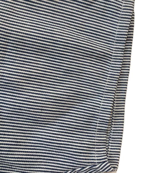 BEN DAVIS（ベンデイビス）BEN DAVIS (ベンデイビス) 90s ヒッコリーストライプ ハーフジップ 半袖 ワークシャツ ネイビー×ホワイト サイズ:XLの古着・服飾アイテム