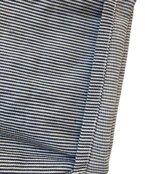 BEN DAVIS（ベンデイビス）BEN DAVIS (ベンデイビス) 90s ヒッコリーストライプ ハーフジップ 半袖 ワークシャツ ネイビー×ホワイト サイズ:XLの古着・服飾アイテム