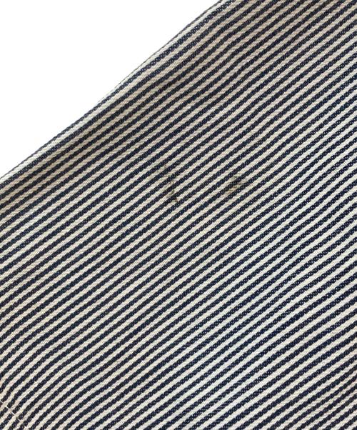 BEN DAVIS（ベンデイビス）BEN DAVIS (ベンデイビス) 90s ヒッコリーストライプ ハーフジップ 半袖 ワークシャツ ネイビー×ホワイト サイズ:XLの古着・服飾アイテム