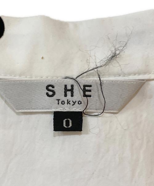 SHE TOKYO（シートーキョー）SHE TOKYO (シートーキョー) Aloma dot 半袖ブラウス ホワイトの古着・服飾アイテム