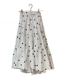 SHE TOKYO（シートーキョー）の古着「lisa dot フレアスカート」｜ホワイト