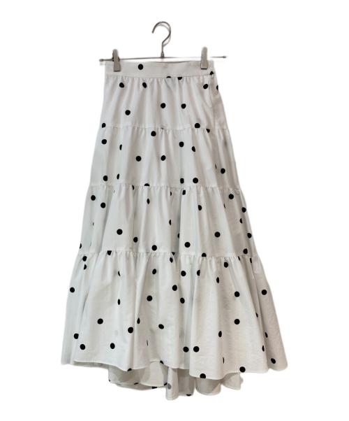 SHE TOKYO（シートーキョー）SHE TOKYO (シートーキョー) lisa dot フレアスカート ホワイト サイズ:34の古着・服飾アイテム