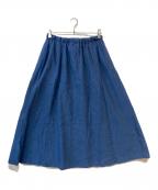 ゴーシュゴーシュ）の古着「リネンコットンツイルギャザースカート」｜インディゴ
