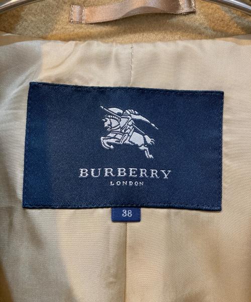 BURBERRY LONDON（バーバリーロンドン）BURBERRY LONDON (バーバリーロンドン) カシミヤ混 裏地ノヴァチェック ウールステンカラーコート ベージュ サイズ:38の古着・服飾アイテム