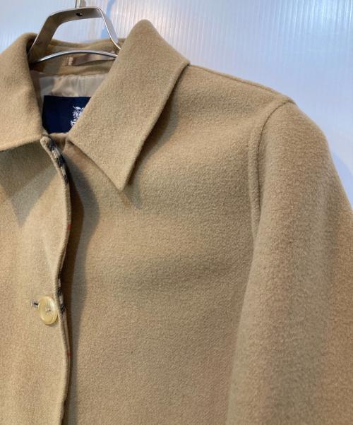 BURBERRY LONDON（バーバリーロンドン）BURBERRY LONDON (バーバリーロンドン) カシミヤ混 裏地ノヴァチェック ウールステンカラーコート ベージュ サイズ:38の古着・服飾アイテム