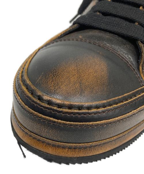 ANN DEMEULEMEESTER（アンドゥムルメステール）ANN DEMEULEMEESTER (アンドゥムルメステール) Brown Leather Asportabile Sneakers/ ブラウンレザーのアスポータブルスニーカー ブラウン サイズ:43の古着・服飾アイテム