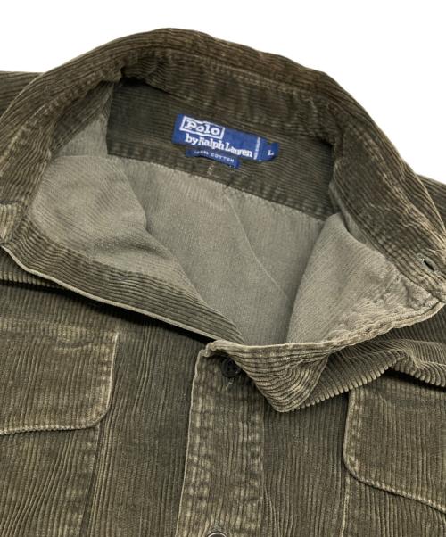 POLO RALPH LAUREN（ポロ・ラルフローレン）POLO RALPH LAUREN (ポロ・ラルフローレン) エルボーパッチコーデュロイシャツ カーキ サイズ:Lの古着・服飾アイテム