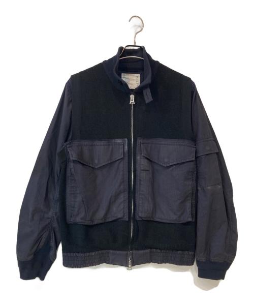 sacai（サカイ）sacai (サカイ) Sport Knit Jacket Black×Navy サイズ:4の古着・服飾アイテム