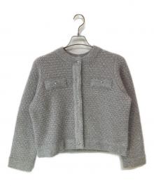 Maglie le cassetto（マーリエ ル カセット）の古着「ラメフェザーニットジャケット」｜グレー