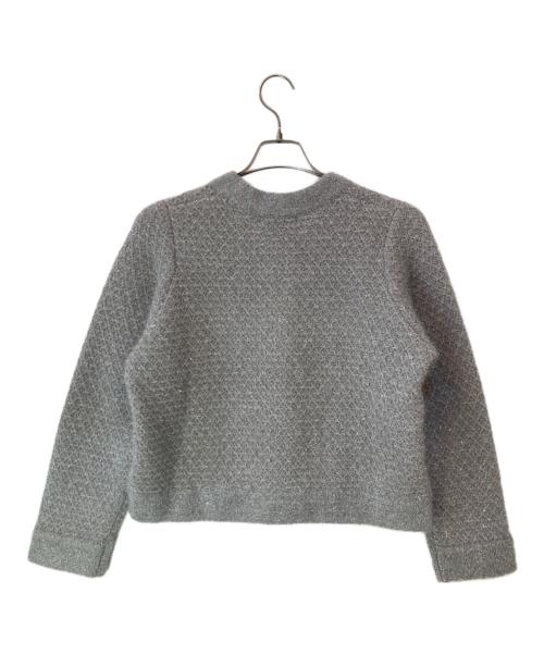 Maglie le cassetto（マーリエ ル カセット）Maglie le cassetto (マーリエ ル カセット) ラメフェザーニットジャケット グレー サイズ:９ 未使用品の古着・服飾アイテム