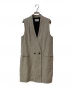 Lisiereリジェール）の古着「LINEN CANVAS LONG VEST」｜ベージュ