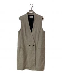 Lisiere（リジェール）の古着「LINEN CANVAS LONG VEST」｜ベージュ