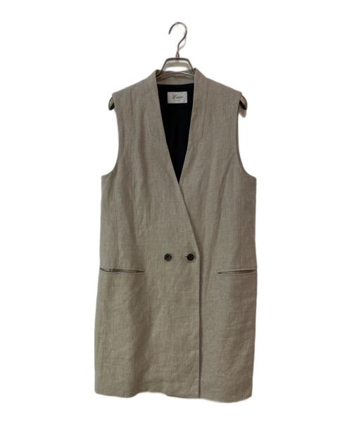 Lisiere（リジェール）Lisiere (リジェール) LINEN CANVAS LONG VEST ベージュ サイズ:無の古着・服飾アイテム