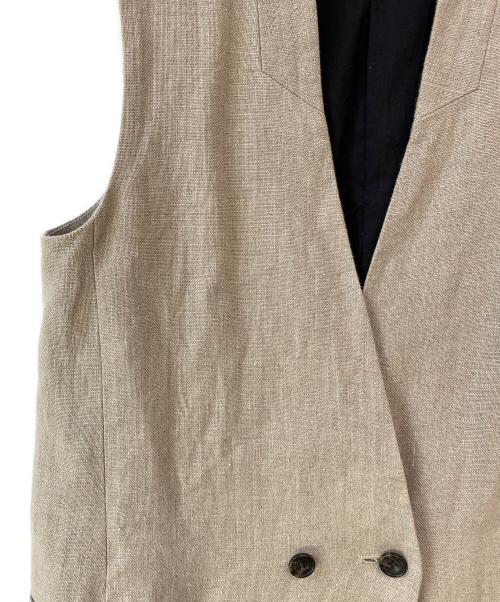 Lisiere（リジェール）Lisiere (リジェール) LINEN CANVAS LONG VEST ベージュ サイズ:無の古着・服飾アイテム