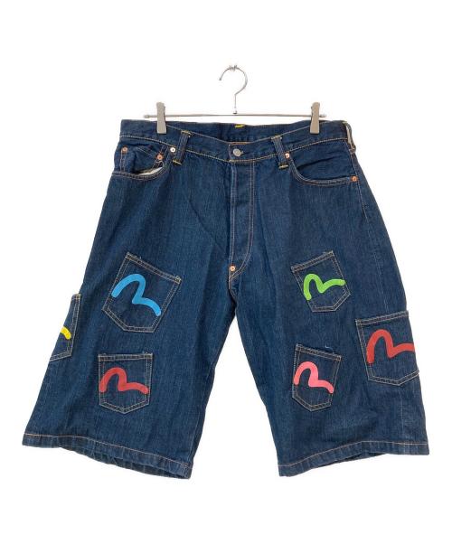 EVISU（エヴィス）EVISU (エヴィス) メニーポケットデニムハーフパンツ インディゴ サイズ:38の古着・服飾アイテム