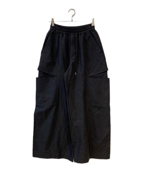 beautiful people（ビューティフルピープル）beautiful people (ビューティフルピープル) linen cotton satin bow silhouette pants/　リネンコットンサテンボウシルエットパンツ ブラック サイズ:36　　　　の古着・服飾アイテム