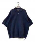 is-nessイズネス）の古着「CARDBOARD KNIT BIG POLO」｜ネイビー