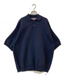 is-ness（イズネス）の古着「CARDBOARD KNIT BIG POLO」｜ネイビー