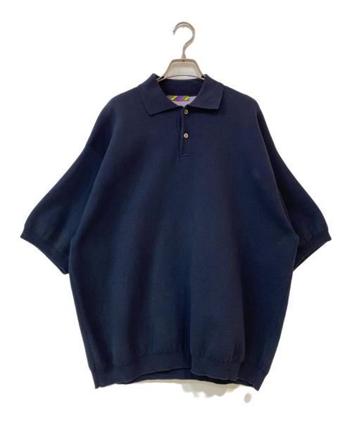 is-ness（イズネス）is-ness (イズネス) CARDBOARD KNIT BIG POLO ネイビー サイズ:Mの古着・服飾アイテム