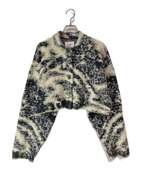 Ameri（アメリ）Ameri (アメリ) MIX ANIMAL SHORT KNIT TOP ベージュ×ブラック サイズ:Freeの古着・服飾アイテム