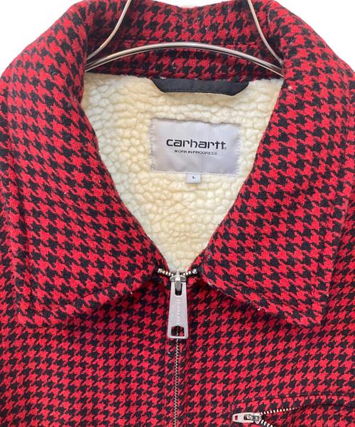 Carhartt WIP（カーハート ワークインプログレス）Carhartt WIP (カーハートダブリューアイピー) RYDER JACKET　ライダー ジャケット レッド×ブラック サイズ:Lの古着・服飾アイテム