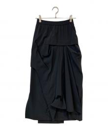 UN3D.（アンスリード）の古着「タックレイヤードスカート」｜ブラック