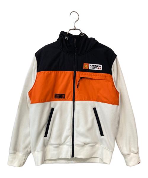 Aape BY A BATHING APE（エーエイプ バイ アベイシングエイプ）Aape BY A BATHING APE (エーエイプ バイ アベイシングエイプ) AAPE PANELLED ZIP HOODIE ホワイト サイズ:Lの古着・服飾アイテム