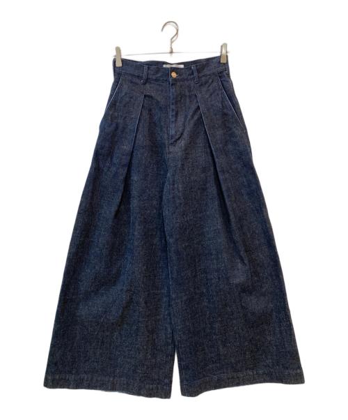 VOAAOV（ヴォアーブ）VOAAOV (ヴォアーブ) デニムタックワイドパンツ インディゴの古着・服飾アイテム