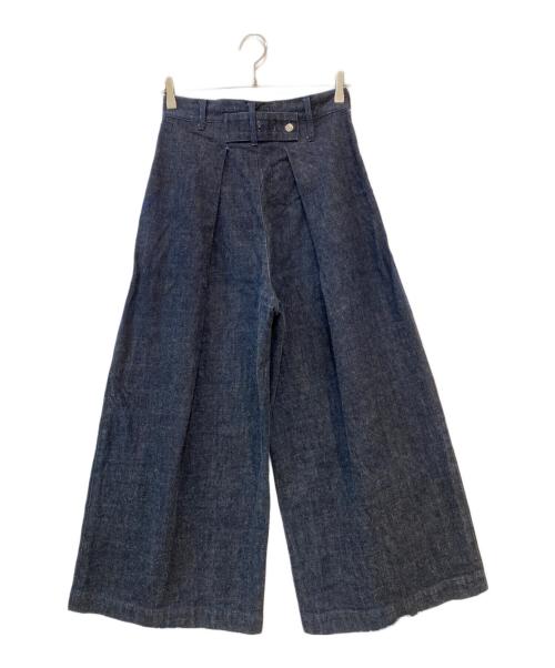 VOAAOV（ヴォアーブ）VOAAOV (ヴォアーブ) デニムタックワイドパンツ インディゴの古着・服飾アイテム