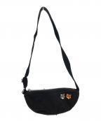 maison kitsuneメゾンキツネ）の古着「ダブル ボールド フォックスヘッド バム バッグ」｜ブラック