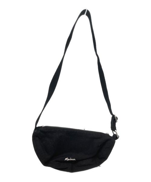 maison kitsune（メゾンキツネ）maison kitsune (メゾンキツネ) ダブル ボールド フォックスヘッド バム バッグ ブラックの古着・服飾アイテム