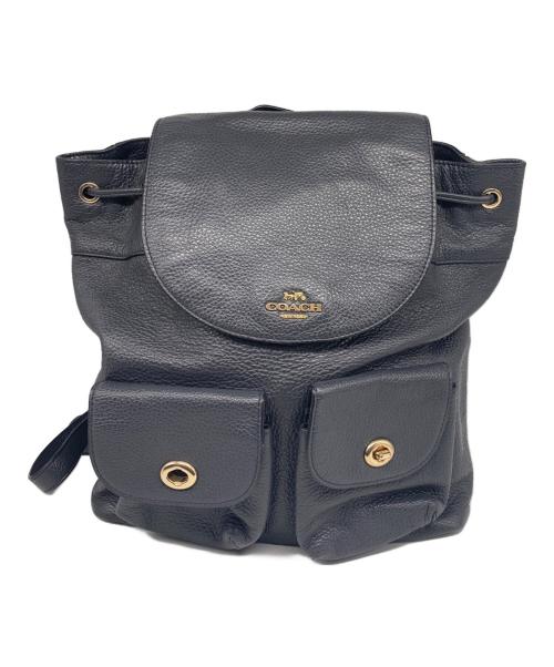 COACH（コーチ）COACH (コーチ) ビリーペプルドレザーバックパック グレーの古着・服飾アイテム