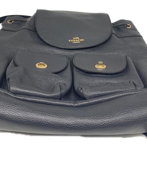 COACH（コーチ）COACH (コーチ) ビリーペプルドレザーバックパック グレーの古着・服飾アイテム