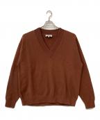 STUDIO NICHOLSONスタジオ ニコルソン）の古着「SOLA Marino cottonVネックニット」｜ブラウン