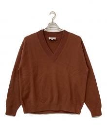 STUDIO NICHOLSON（スタジオ ニコルソン）の古着「SOLA Marino cottonVネックニット」｜ブラウン