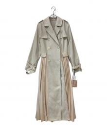 eimy istoire（エイミーイストワール）の古着「プリーツデザインウールトレンチコート」｜オフホワイト