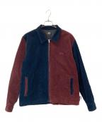stussyステューシー）の古着「ミックスコーデュロイジップブルゾン」｜ネイビー×ボルドー