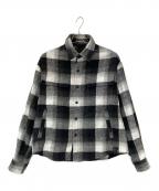 MSMLエムエスエムエル）の古着「チェックスナップボタンシャツ」｜ホワイト×ブラック