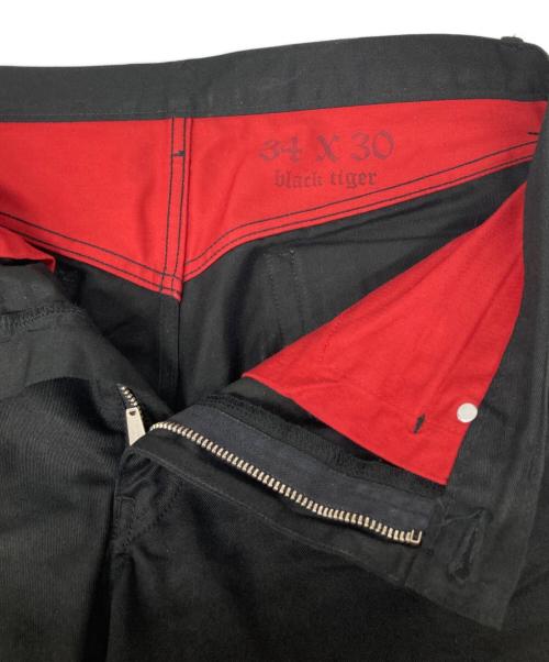 WOLF'S HEAD（ウルフズヘッド）WOLF'S HEAD (ウルフズヘッド) black tiger　ブラックタイガー　コットンツイルパンツ ブラック サイズ:W34×L30の古着・服飾アイテム
