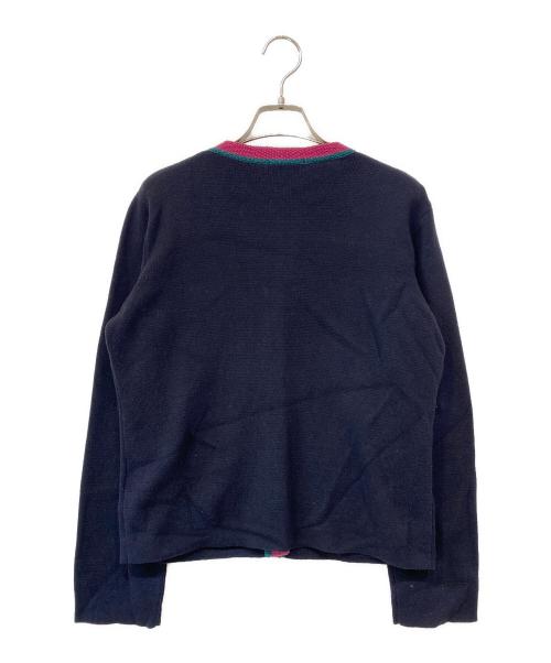 BURBERRY BLUE LABEL（バーバリー ブルー レーベル）BURBERRY BLUE LABEL (バーバリー ブルー レーベル) 配色カーディガン ブラック サイズ:38の古着・服飾アイテム