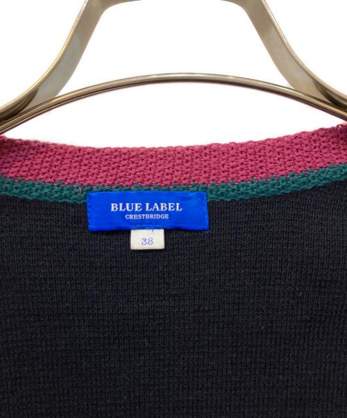 BURBERRY BLUE LABEL（バーバリー ブルー レーベル）BURBERRY BLUE LABEL (バーバリー ブルー レーベル) 配色カーディガン ブラック サイズ:38の古着・服飾アイテム